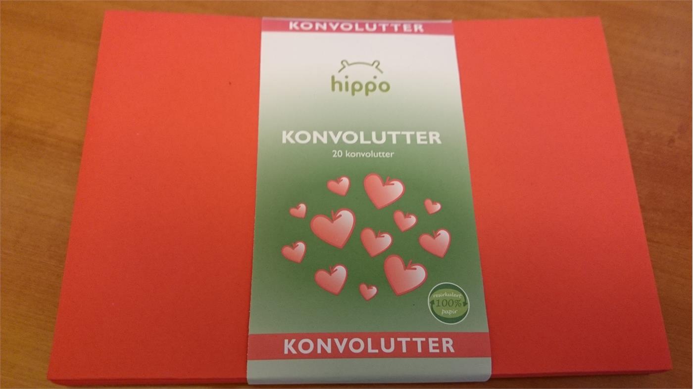 2383 Hippo  Konvoluttbunt, C5, juler&#248;de, 20stk Hippo, Resirkulert papir